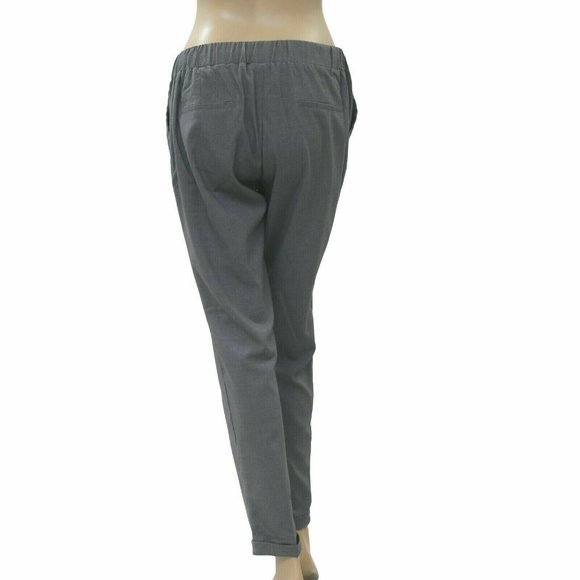 O'Stin Studio Solid Pants Mid Rise Gray Cotton Pull-on Pocket Tapered S - Picture 3 of 4